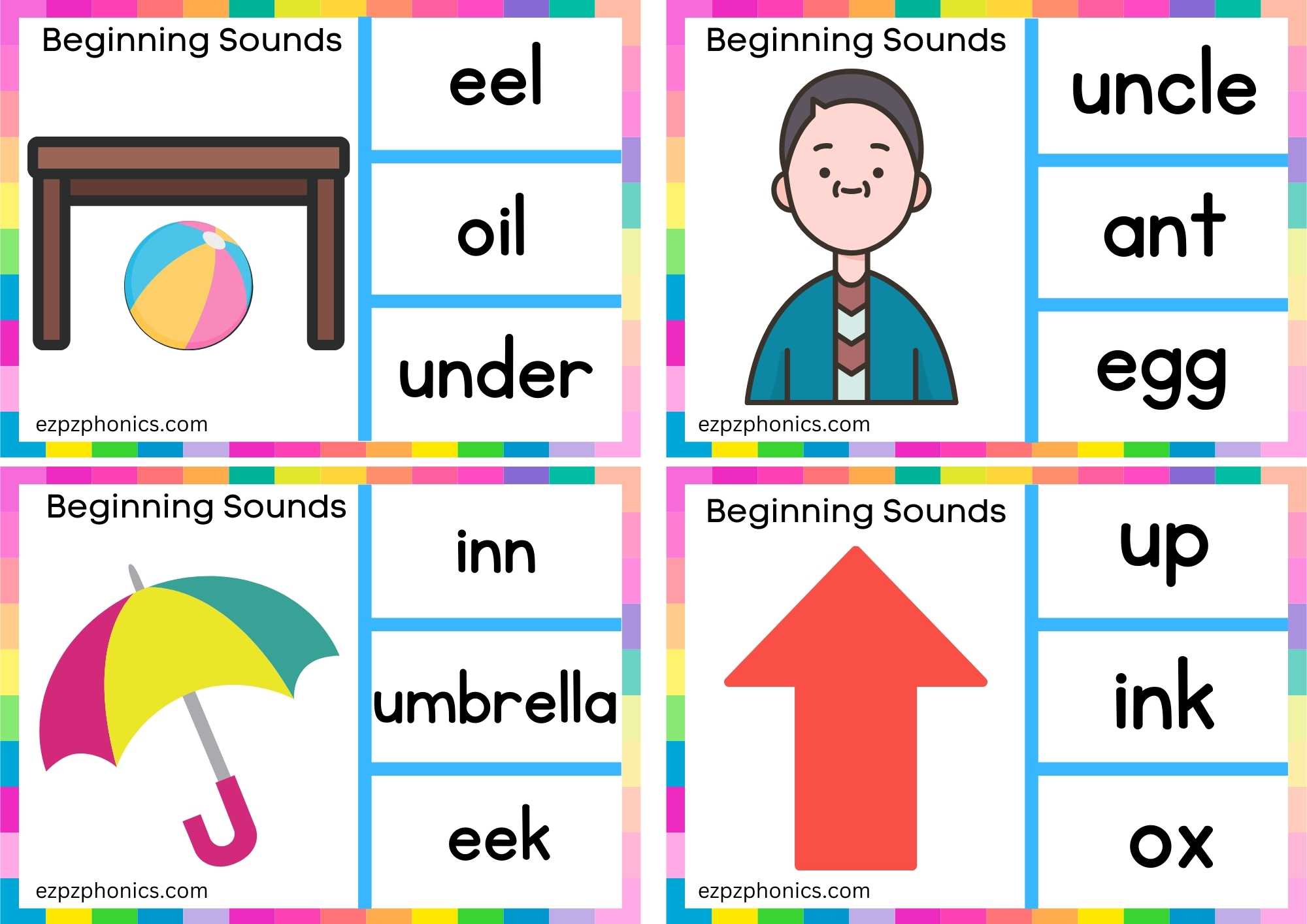 Letter U Look At The Image And Clip The Correct Word Group 1